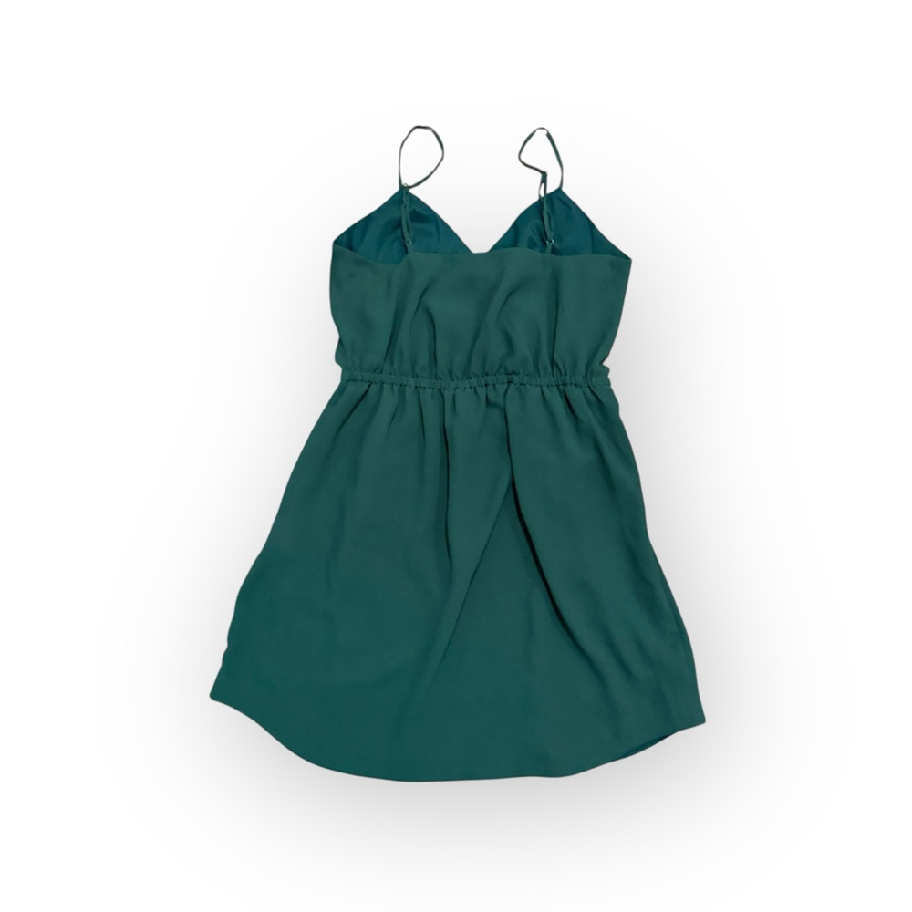 Madewell Women’s Spaghetti Strap Wrap Style Lined Dress Size 12 Dark Green - Picture 3 of 7
